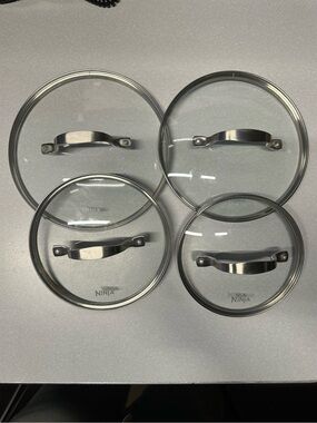 NINJA Stainless Steel/ Glass Replacement Lids 4 Piece Bundle NWOT